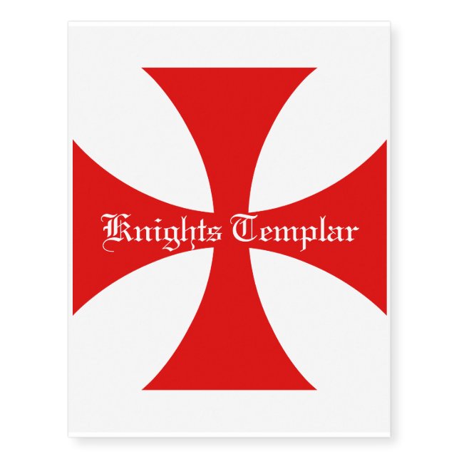 Templar Cross Temporary Tattoos (Front)