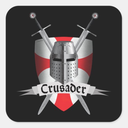Templar _ Crusader Arms Square Sticker