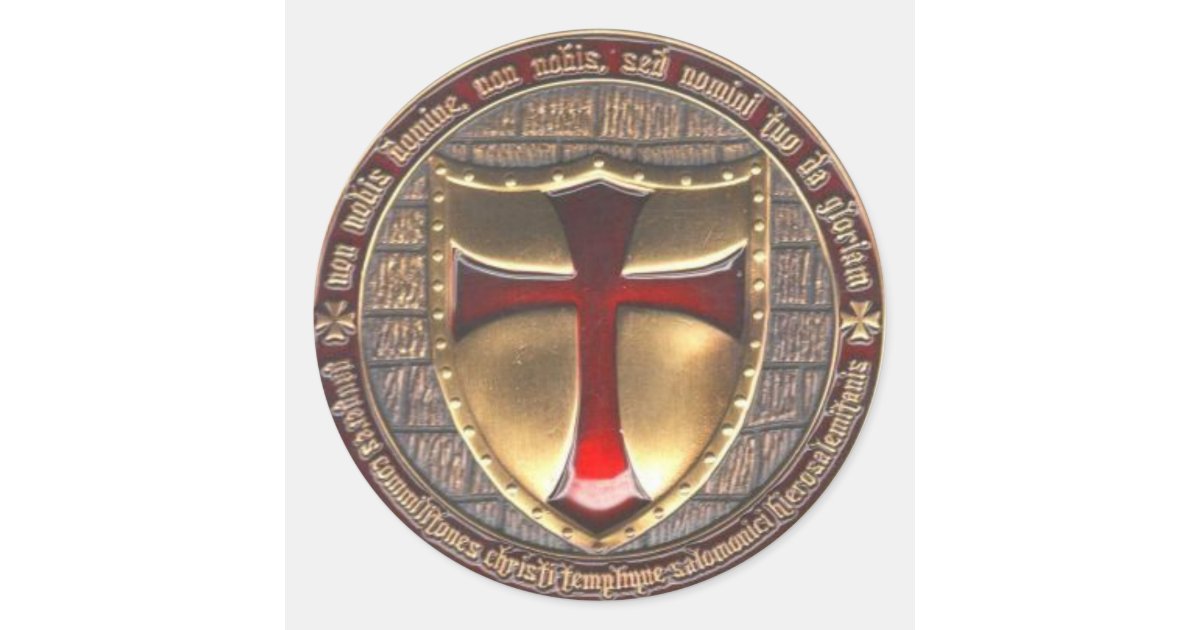 TEMPLAR EMBLEM CLASSIC ROUND STICKER | Zazzle