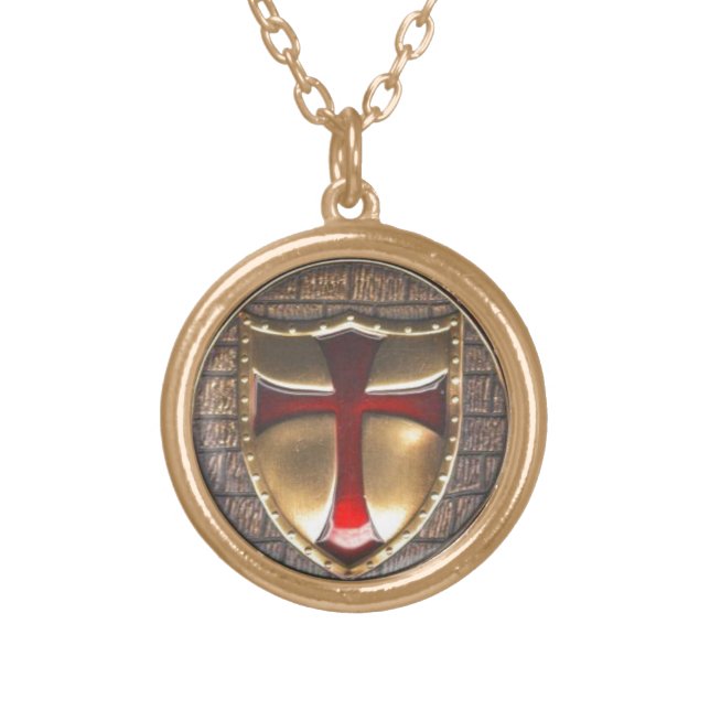 TEMPLAR EMBLEM GOLD PLATED NECKLACE (Front)