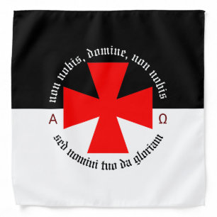 Templar Knight Alpha-Omega Non Nobis Domine Bandana