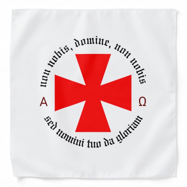 Templar Knight Alpha-Omega Non Nobis Domine Bandana (Front)