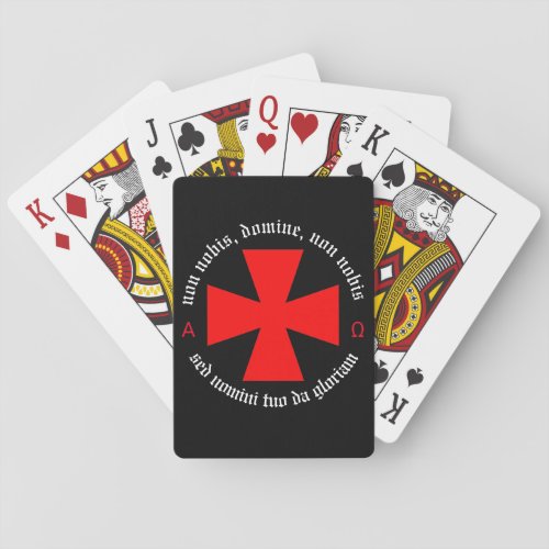 Templar Knight Alpha_Omega Non Nobis Domine Playing Cards