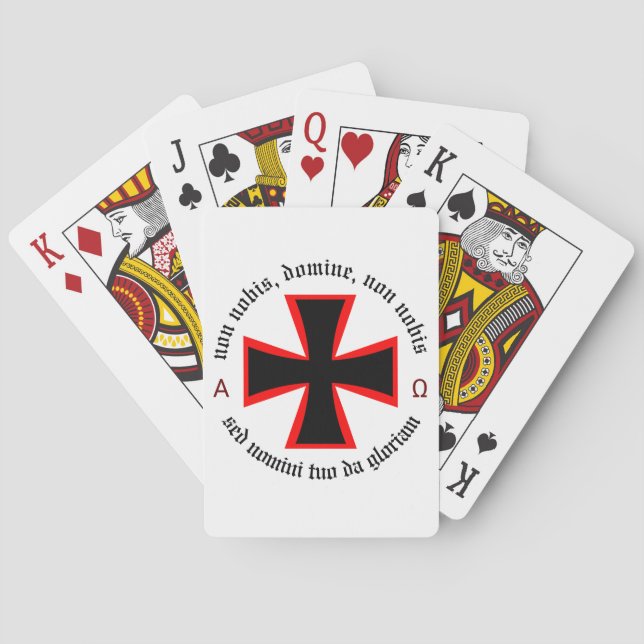 Templar Knight Alpha-Omega Non Nobis Domine Poker Cards (Back)