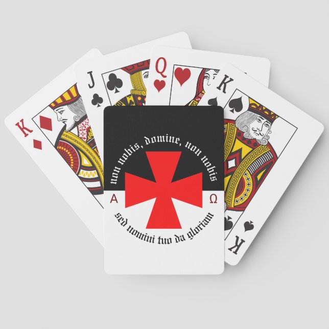 Templar Knight Alpha-Omega Non Nobis Domine Poker Cards (Back)