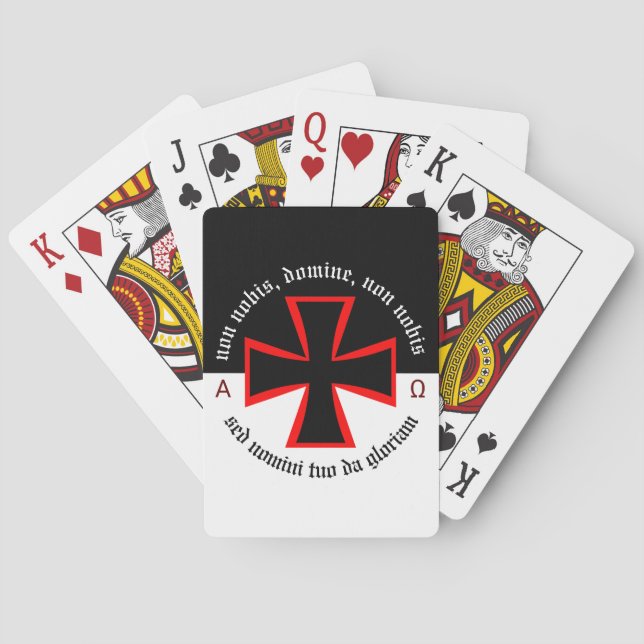 Templar Knight Alpha-Omega Non Nobis Domine Poker Cards (Back)