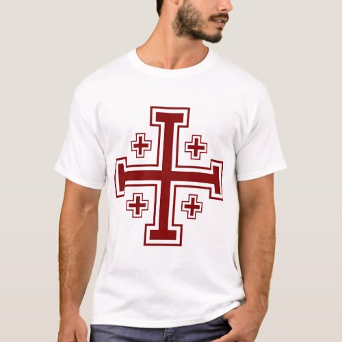 Templar Knight Crusader Jerusalem Cross T_Shirt