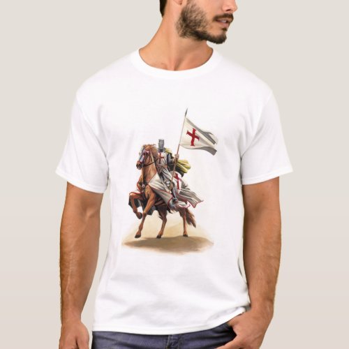 Templar Knight Crusader Jerusalem Cross T_Shirt