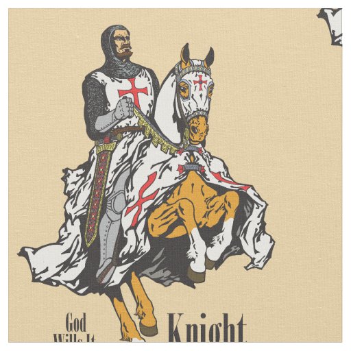 Templar knight. God Wills It. Deus Vult Fabric