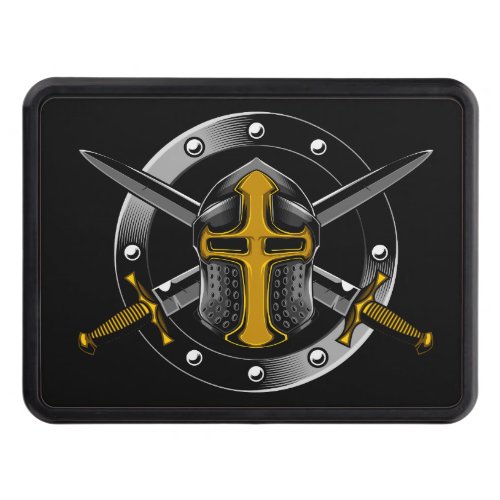 Templar Knight Gold with Crossed Swords Hitch Cover