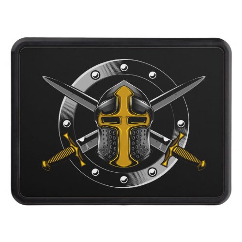 Templar Knight Gold with Crossed Swords   Hitch Cover