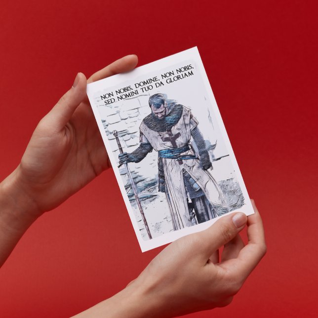 Templar Knight medieval motto history portrait Postcard (Creator Uploaded)