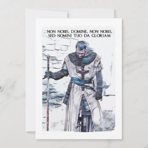 Templar Knight motto abstract portrait Holiday Card