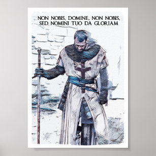 Templar Knight motto abstract portrait Poster