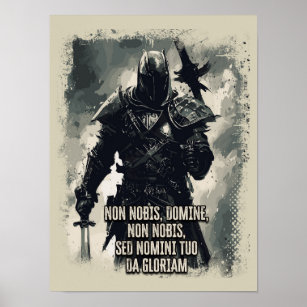Templar Knight Motto The crusader Quote Poster