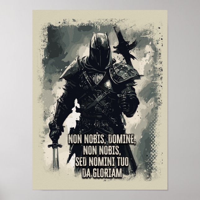 Templar Knight Motto The crusader Quote Poster (Front)