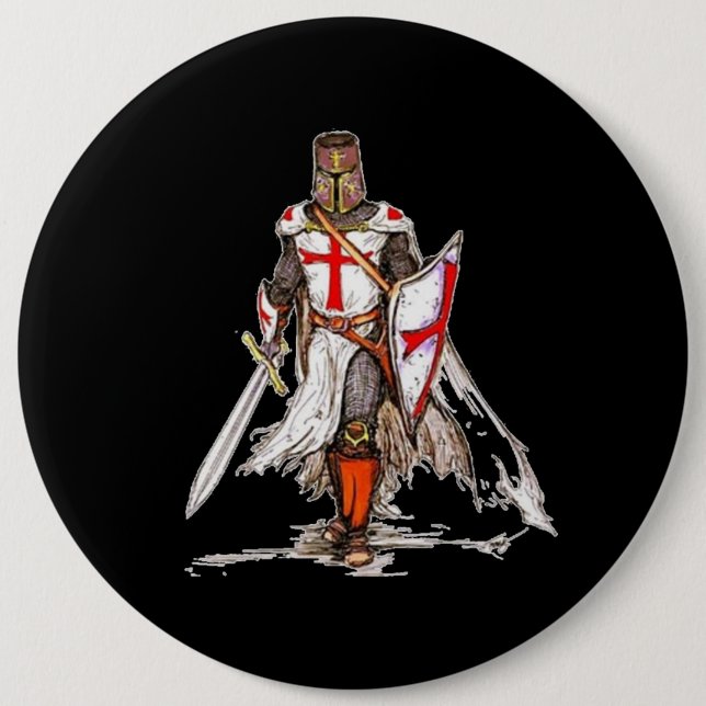 Templar Knight Pinback Button (Front)