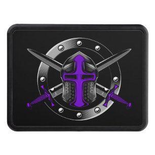 Templar Knight (Purple) with Crossed Swords Hitch Cover