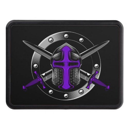 Templar Knight Purple with Crossed Swords Hitch Cover