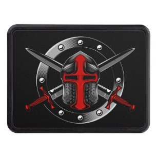 Templar Knight (Red) with Crossed Swords Hitch Cover