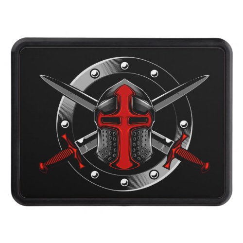 Templar Knight Red with Crossed Swords Hitch Cover