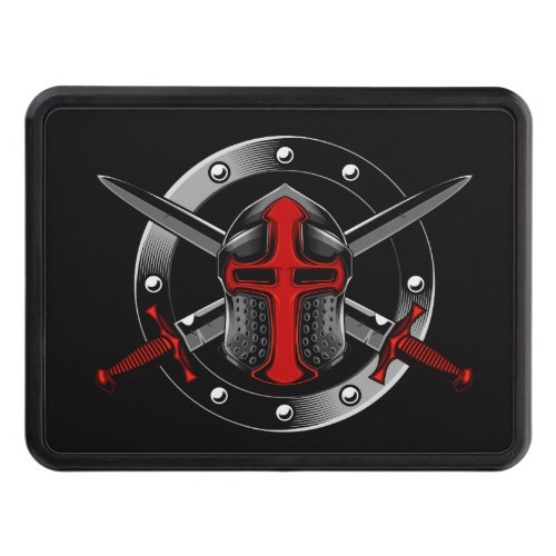 Templar Knight Red with Crossed Swords   Hitch Cover