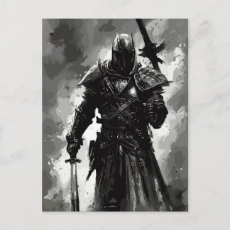 Templar Knight The crusader / abstract warrior Holiday Postcard