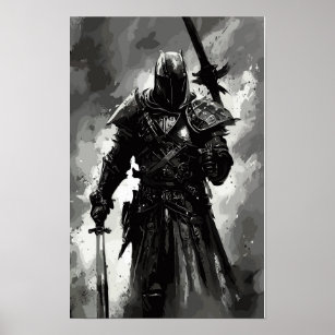 Templar Knight The crusader / abstract warrior Poster