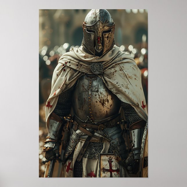 Templar Knights in Fierce Battle - Middle Ages Pos Poster (Front)