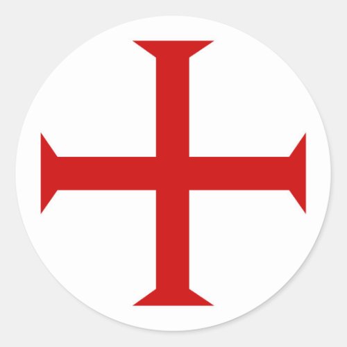 templar knights red cross malta teutonic hospitall classic round sticker