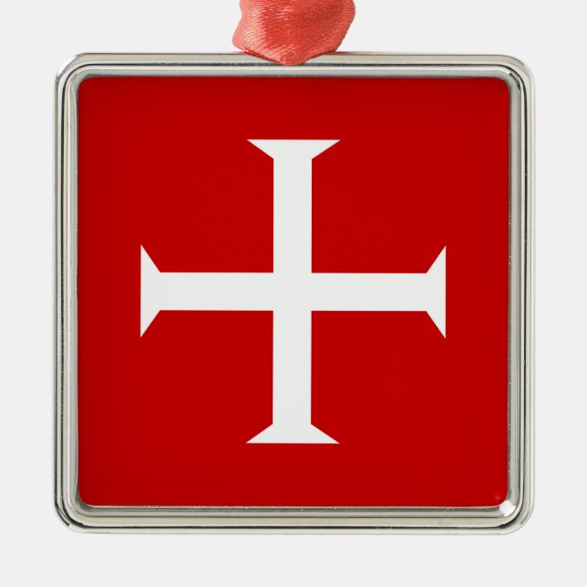 templar knights red cross malta teutonic hospitall metal ornament (Front)
