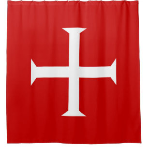 templar knights red cross malta teutonic hospitall shower curtain