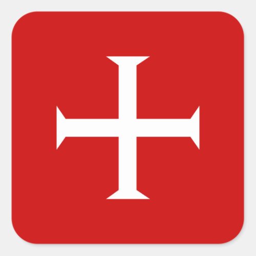 templar knights red cross malta teutonic hospitall square sticker