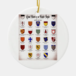Templar Master Heraldry Ceramic Ornament