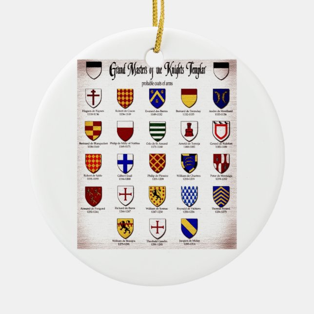 Templar Master Heraldry Ceramic Ornament (Front)