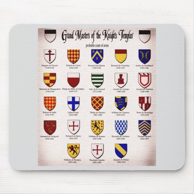 Templar Master Heraldry Mouse Pad (Front)
