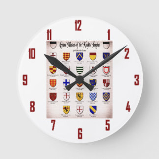 Templar Master Heraldry Round Clock