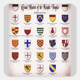 Templar Master Heraldry Square Sticker