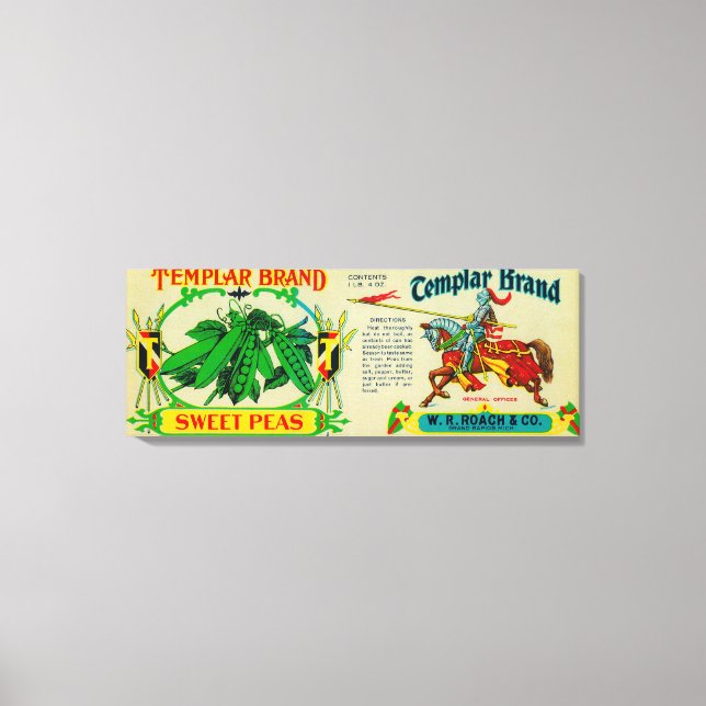 Templar Peas LabelGrand Rapids, MI Canvas Print (Front)