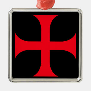 Templar red cross metal ornament
