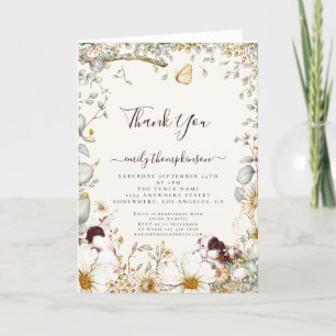 TEMPLAT Bunnies Baby Shower Picnic Girl Boy Letterpress Thank You Card