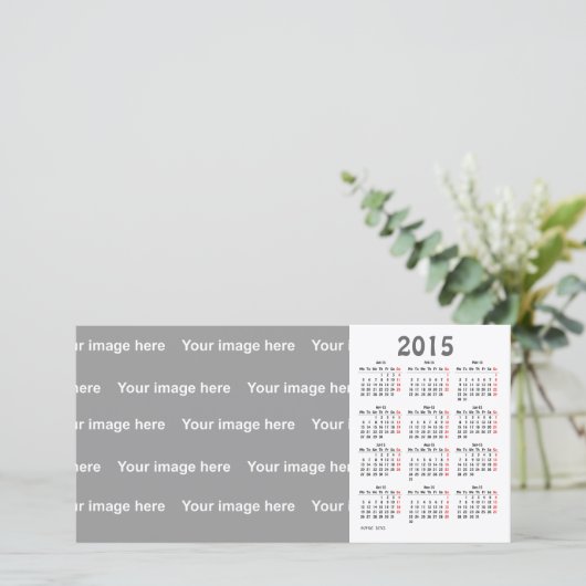 template  2015 Calendar Photo Card (Standing Front)
