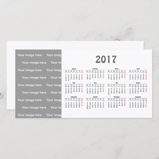 template 2017 Calendar Photo Card (Front/Back)