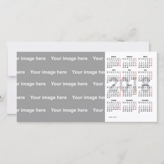 template  2018 Calendar Photo Card (Front)