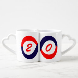 Template 20th Anniversary Infinity love symbol Coffee Mug Set