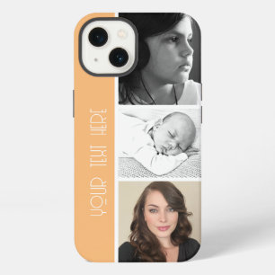template 3 photos peach your own phone iPhone 13 case