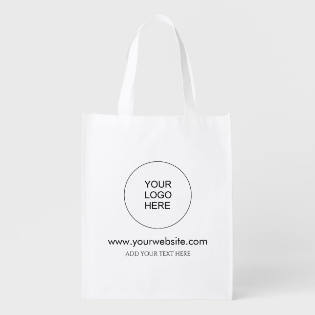Template Add Company Logo Elegant Website Grocery Bag (Front)