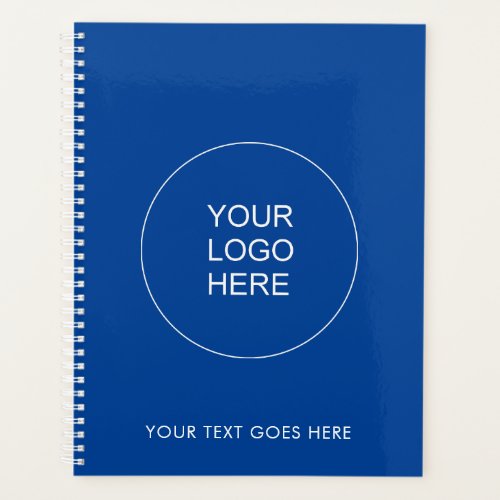 Template Add Your Logo Text Here Deep Blue Spiral Planner