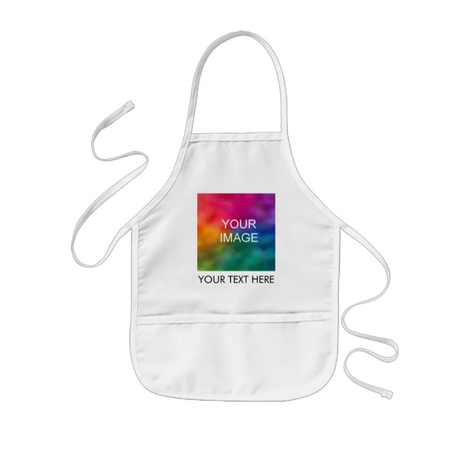 Template Add Your Photo Image Text Here White Kids' Apron