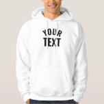 Template Add Your Text Name Men's Basic White Hoodie<br><div class="desc">Modern Elegant Add Your Text Name Here Template Men's White Basic Hooded Sweatshirt / Hoodie.</div>